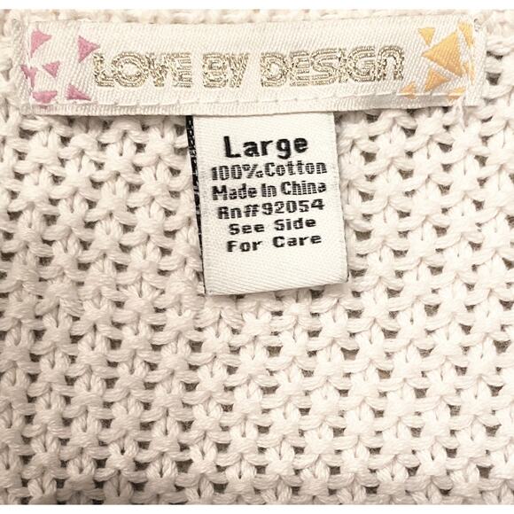 Love by Design Stud Embellished Longline Cardigan Sweater Fits Sz M Cream Y2k - Picture 10 of 11